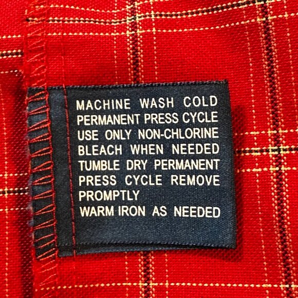 Towncraft Men's Size Large Red Plaid Short Sleeve Button-Down Shirt - Picture 5 of 10